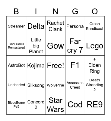 Bingo Showcase Bingo Card