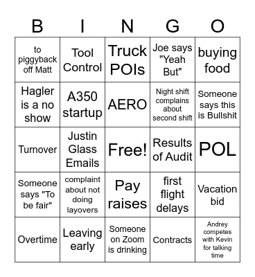 Lead meeting Bingo Card