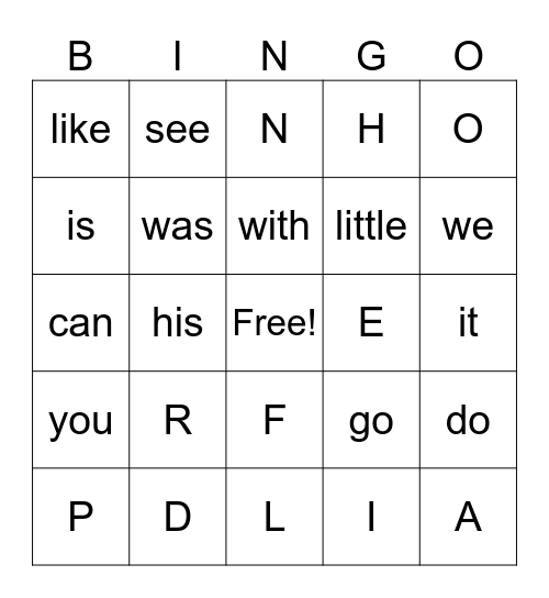 BINGO FUN! Bingo Card
