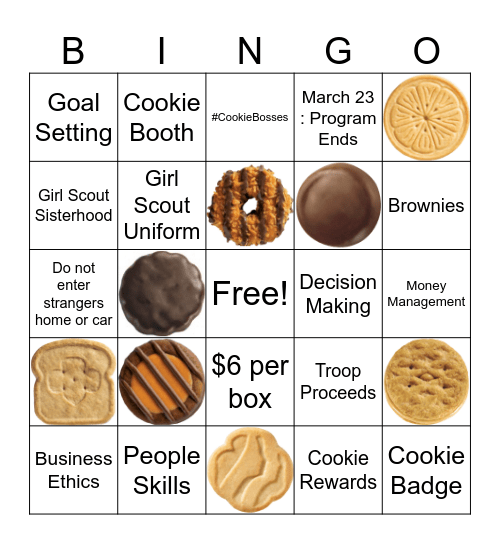 Girl Scout Troop 123075 : Cookie Bingo Card