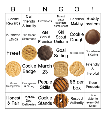 Girl Scout Troop 123075 : Cookie Bingo Card