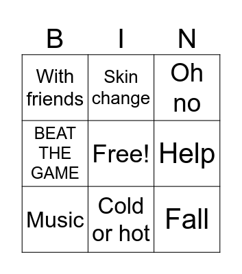 Only up Bingo Card