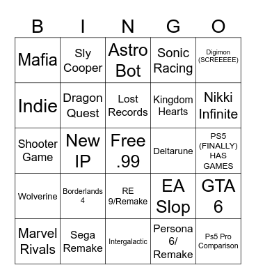 KT BINGOOOOOO Bingo Card