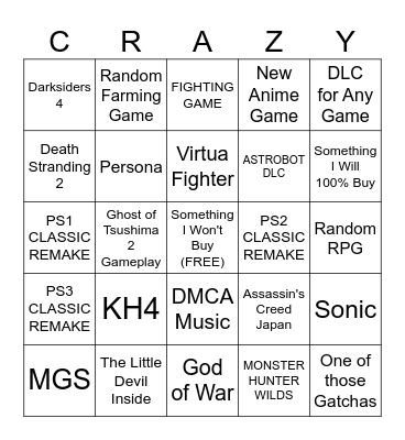 2/15/25 State of Play Bingo Card