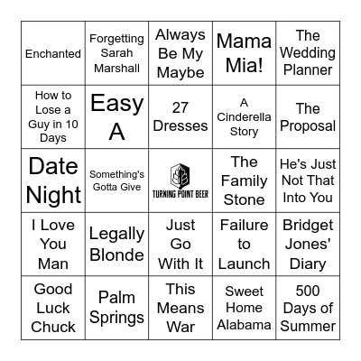 Rom Com Bingo Card