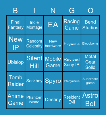 STATE OF PLAY 2025 Bingo Card