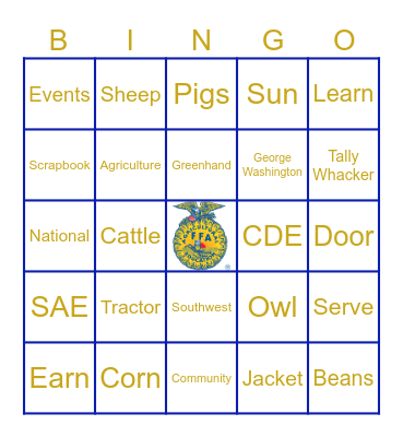 FFA Bingo Card