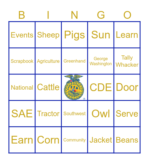 FFA Bingo Card