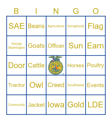 FFA Bingo Card