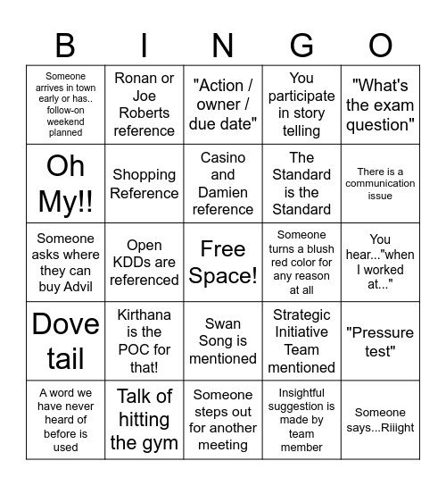 Bingo with Barber Bingo Card