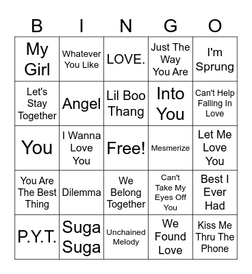 Valentine's Bingo Card