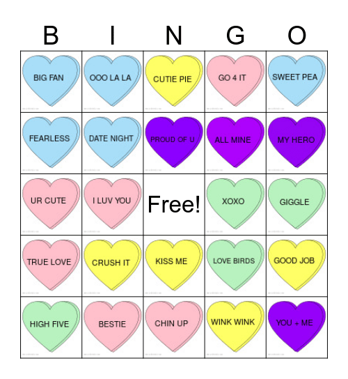 VALENTINES DAY Bingo Card