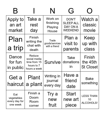 February 2025 Bingo Card