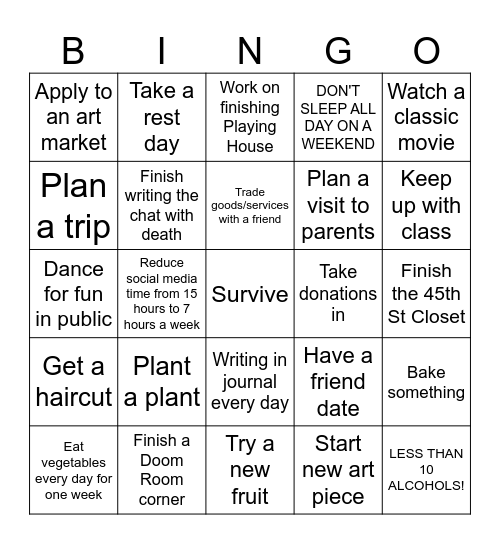 February 2025 Bingo Card