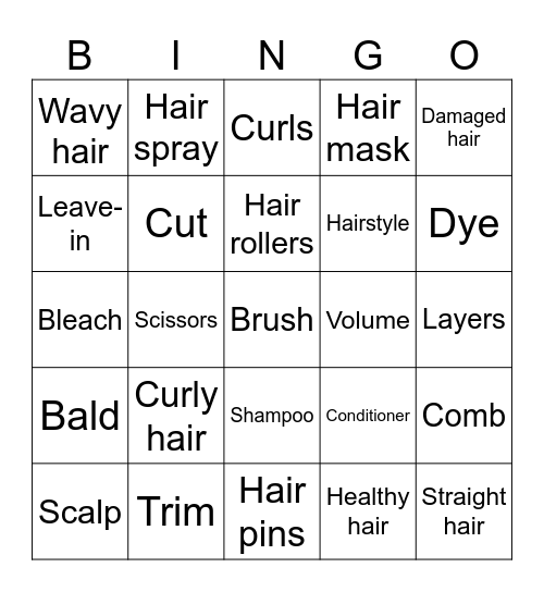 Hair Bingo Card