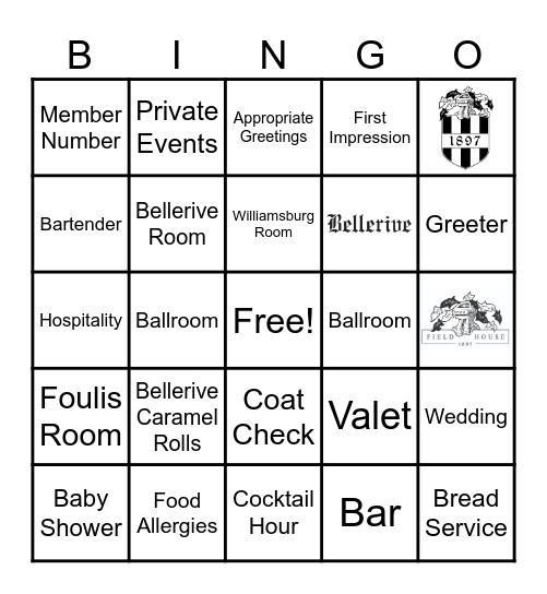 Bellerive Events Training BINGO Card