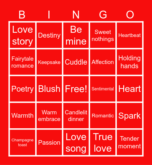 APU NOW VALENTINES Bingo Card