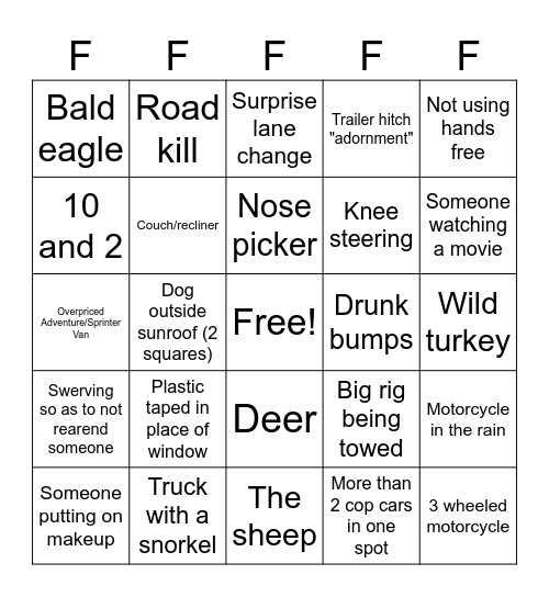 44 F*@#KERY FOR FUN Bingo Card