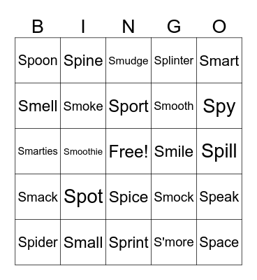 S-Blends Bingo Card