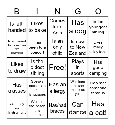 Icebreaker Bingo: Find Someone Who Bingo Card