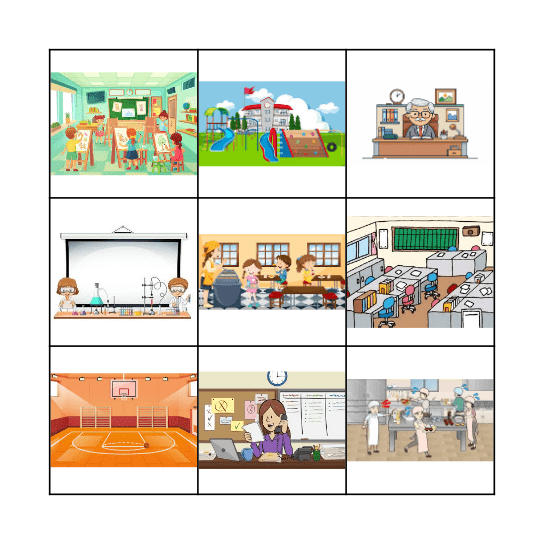 Favorite Place at School Bingo Card