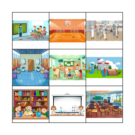 Favorite Place at School Bingo Card