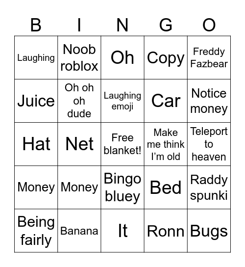 Wish for…. Bingo Card