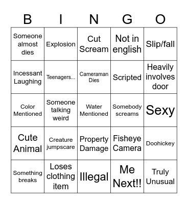 Unusual Memes Bingo Card