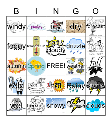Weather Bingo Card
