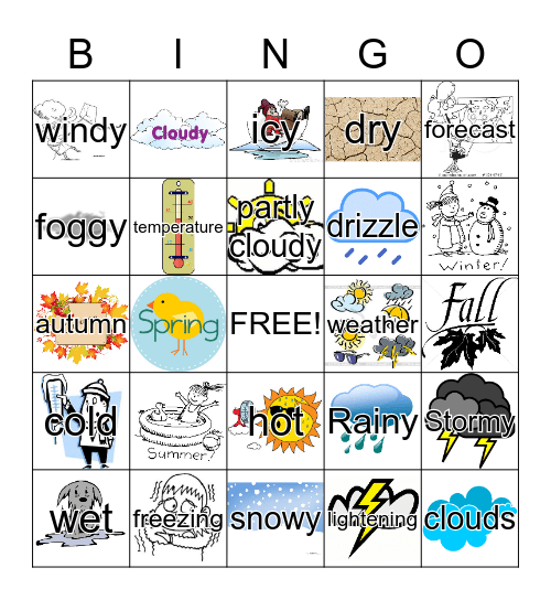 Weather Bingo Card