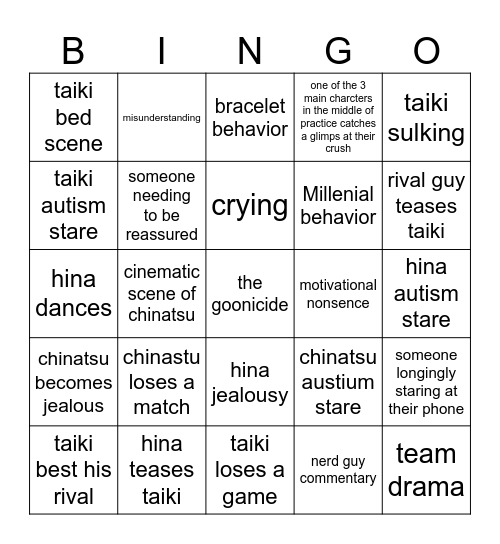 Blue Bog Bingo Card