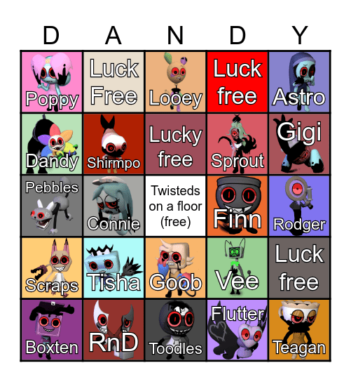 Dandy's World Bingo Card