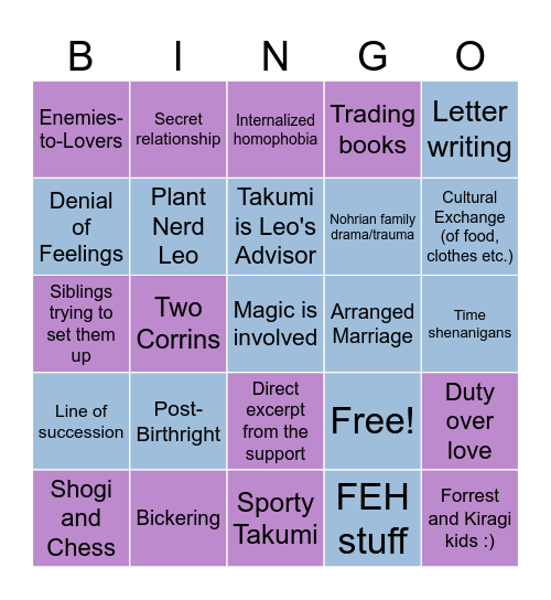 kiragi (leokumi fic trope bingo) Bingo Card