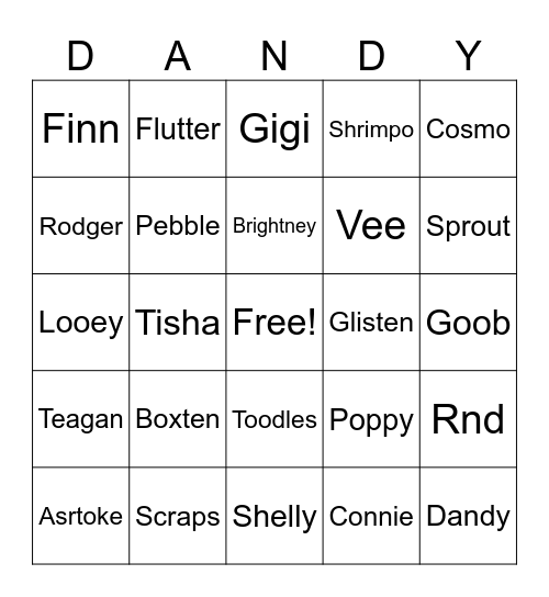 ooga booga Bingo Card