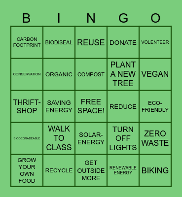 SUSTAINA-BINGO Card