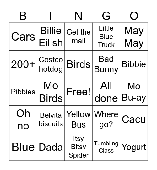 Wesley Bingo! Bingo Card