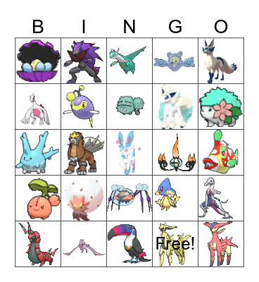 2025 Shiny Pokemon Bingo Card