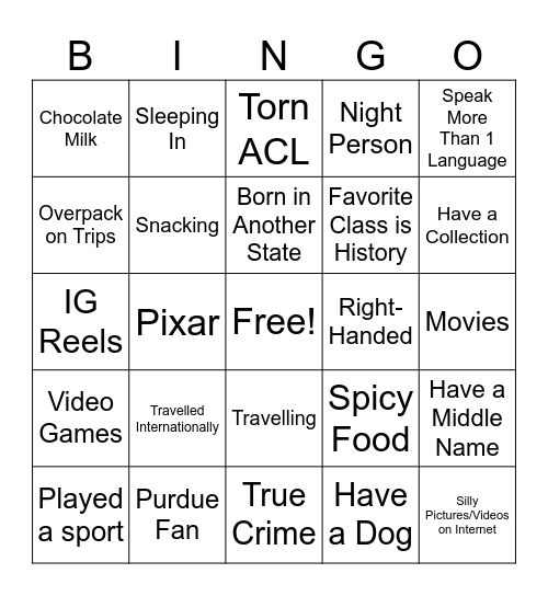 Andrei Bingo Card
