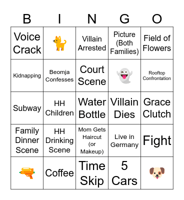 Queen of Tears Ep. 15&16 Bingo Card