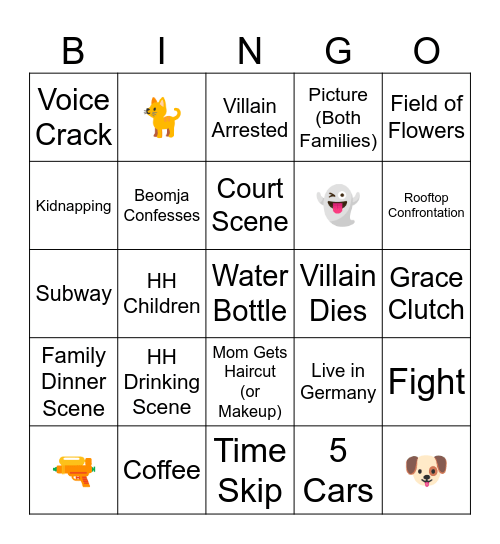 Queen of Tears Ep. 15&16 Bingo Card