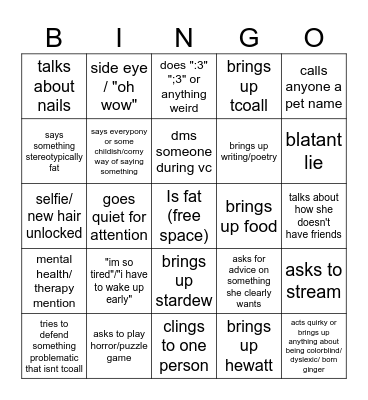 Whale Bingo Card