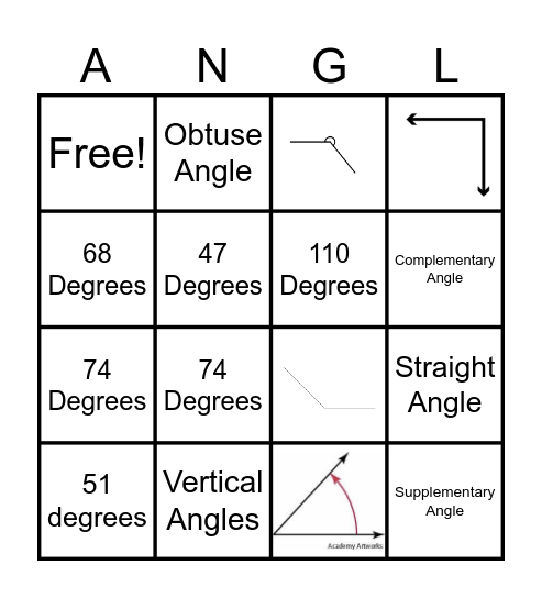 Angles Bingo Card