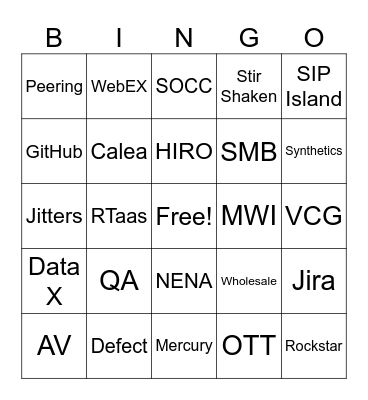 ICE Bingo Card