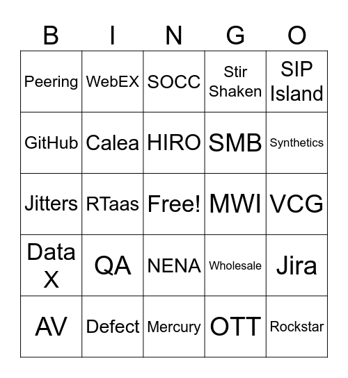 ICE Bingo Card
