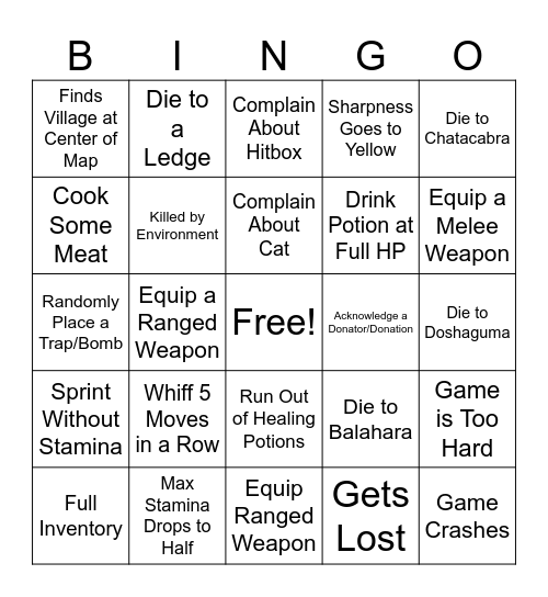 DSP vs MHWilds Bingo Card