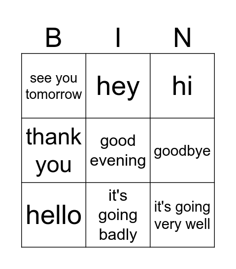 sentence builder 1 Bingo Card