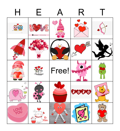 Valentines Day Bingo Card