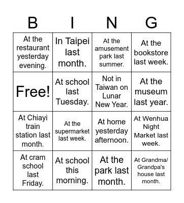 Find someone who was... Bingo Card