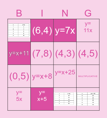 MATCH & MATH BINGO Card