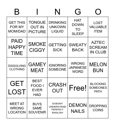ADAM BINGO Card